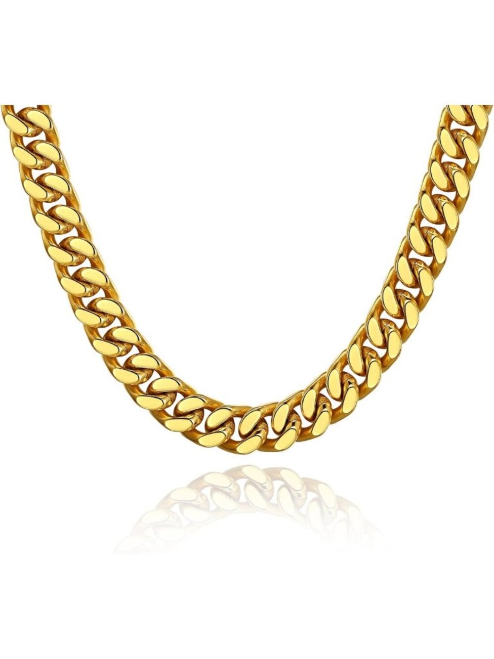 Trendy Chunky Cuban Link Chain Necklace, Stainless Steel Choker, 18"/20" Hip Hop